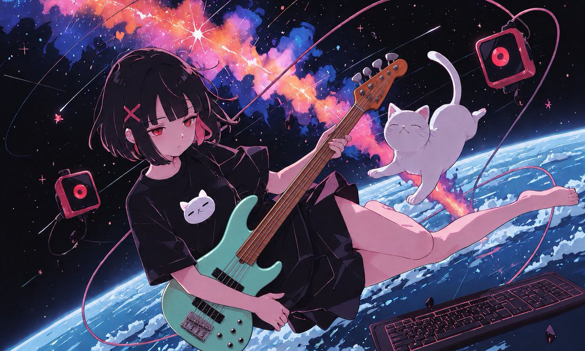 Social Media Post - Anime Space Bass Guitar Cover Art — output 1