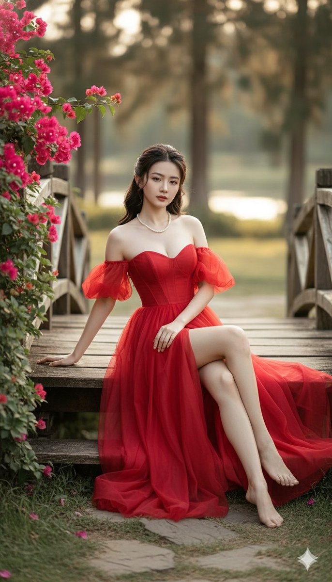 Cinematic Fine-Art Portrait of a Woman in a Red Gala Dress — output 1