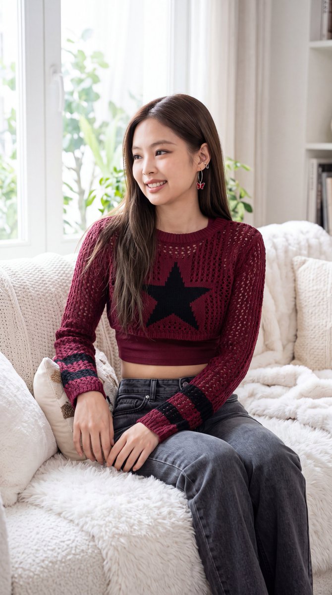 Profile / Avatar - East Asian Fashion Portrait on Sofa — output 1