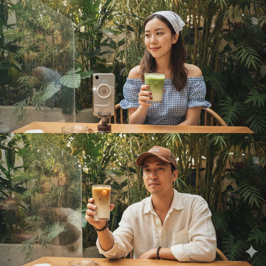 Hyper-Realistic Two-Panel iPhone Portrait Prompt — output 1