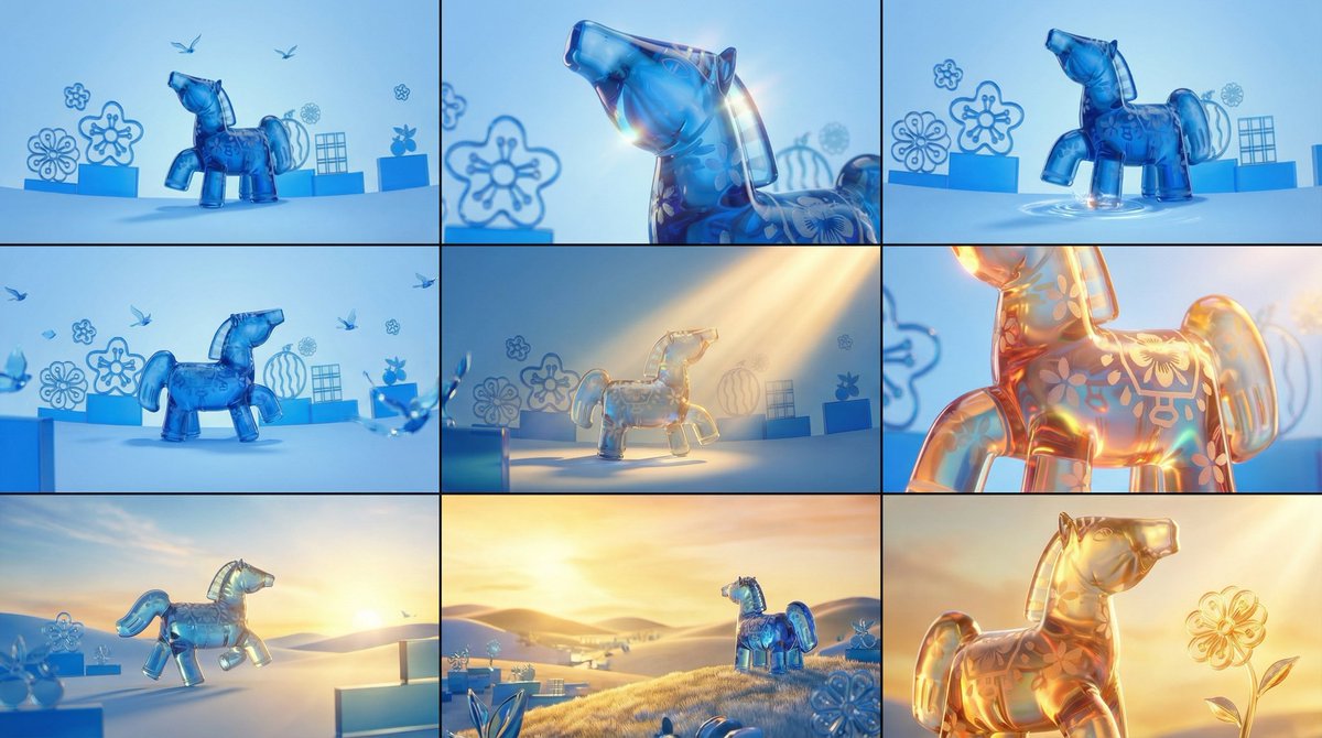 Comic / Storyboard - Glass Horse Figurine Transformation Cinematic (Video Prompt) — output 1