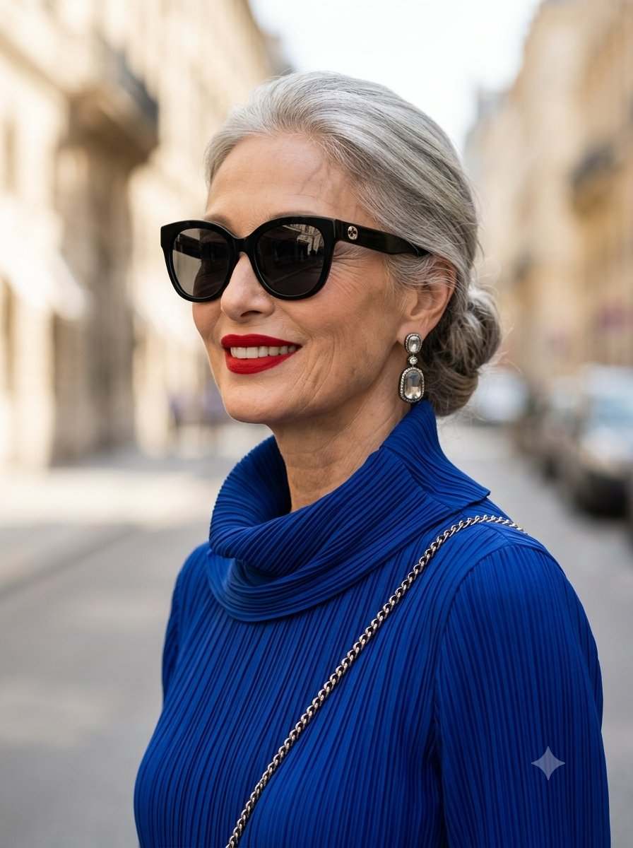 Product Marketing - Elegant Older Woman Luxury Street Style Editorial — output 1