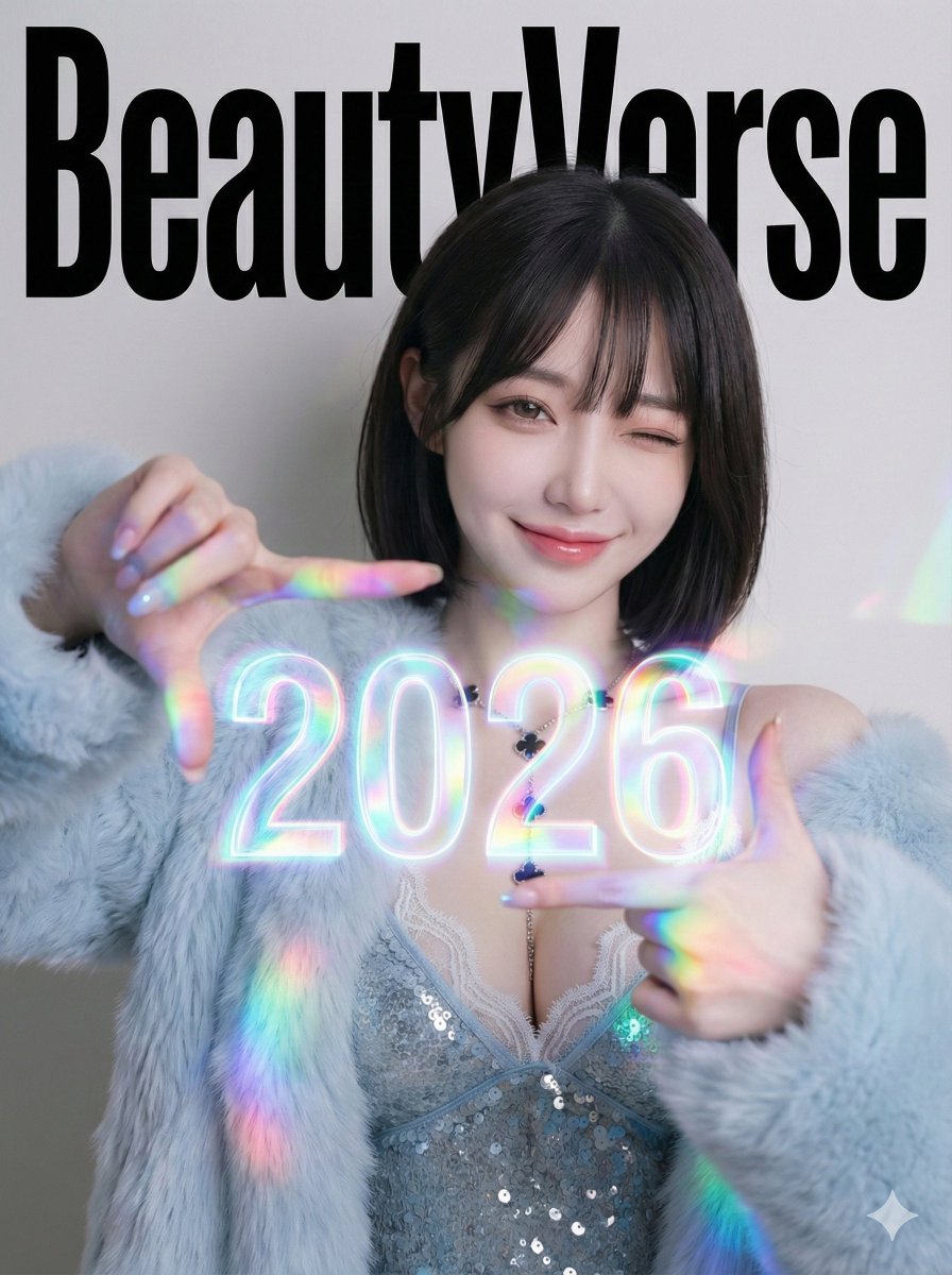 Holographic 2026 Viewfinder Fashion Portrait Prompt (JSON format) — output 1