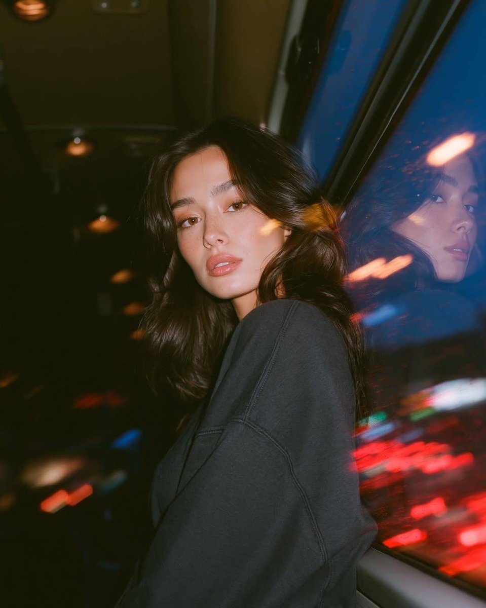 Social Media Post - Cinematic Night Bus Portrait with Reflection — output 1