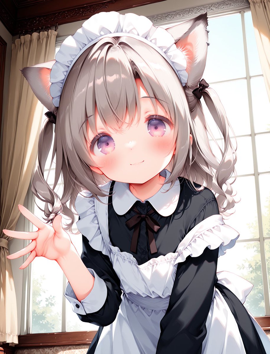 Profile / Avatar - Cat-Eared Maid Portrait — output 1