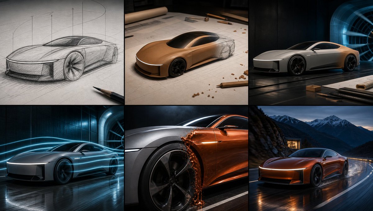 Comic / Storyboard - Automotive Commercial Storyboard Sheet — output 1