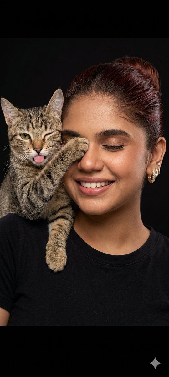 Profile / Avatar - Humorous Cat and Human Studio Portrait — output 1