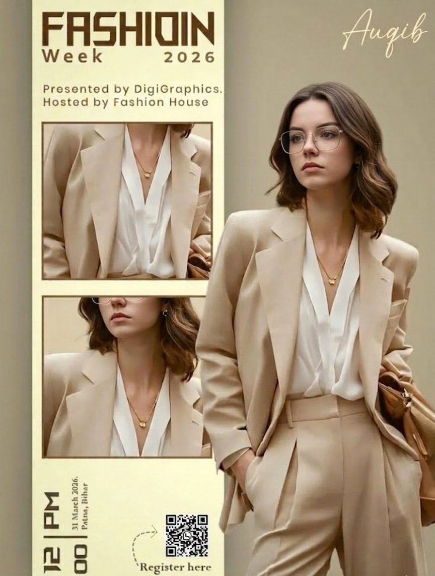 Editorial Fashion Ad Poster Prompt with Face Replacement — output 1