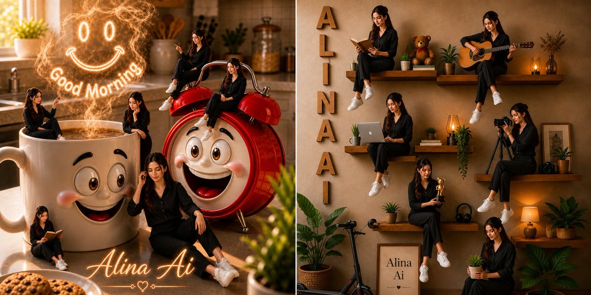 Social Media Post - Whimsical Alina Ai Split Scene — output 1