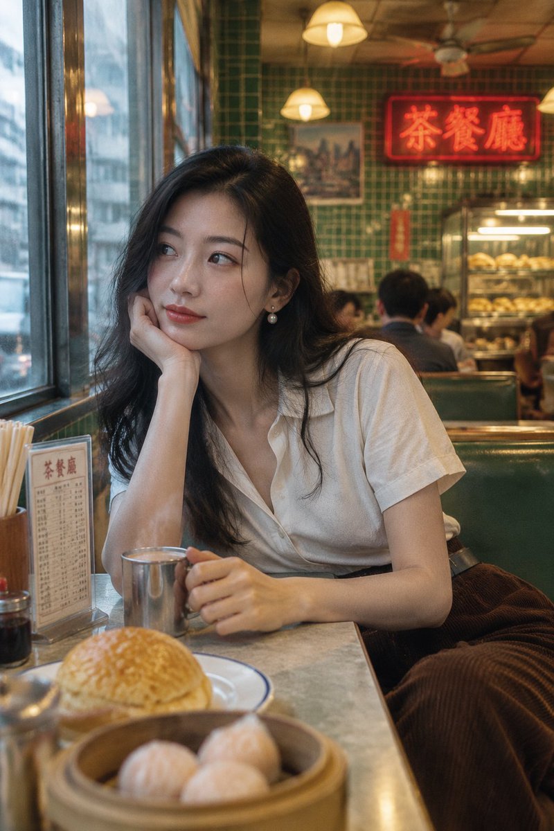 Profile / Avatar - Retro Hong Kong Cha Chaan Teng Portrait Prompt — output 1