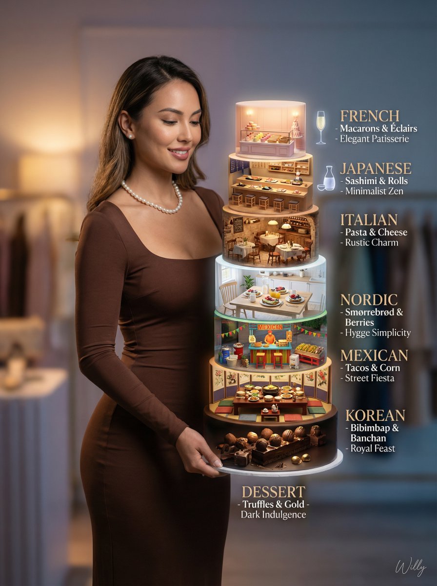 Gourmet Cake Editorial Hero Prompt — output 1