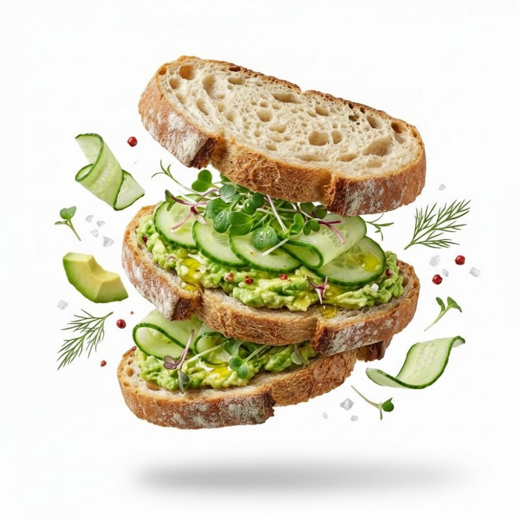 E-commerce Main Image - Minimalist Exploded View Commercial Food Photography — output 1