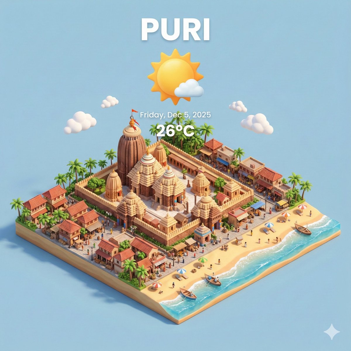 Miniature 3D City with Live Weather Prompt — output 1