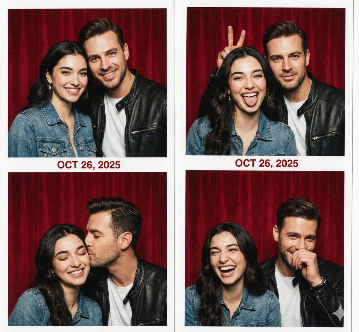 Retro Photo Booth Strip Prompt for a Couple — output 1