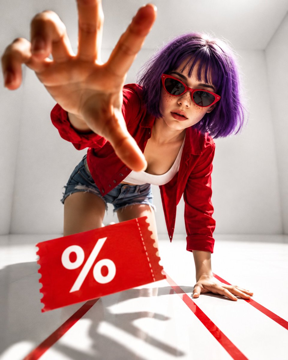 Product Marketing - Ultra-Realistic Fashion Portrait with Extreme Perspective — output 1