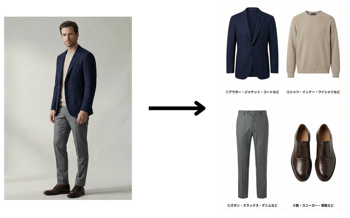 E-commerce Main Image - Fashion Catalog Item Extraction from Reference Image — output 1
