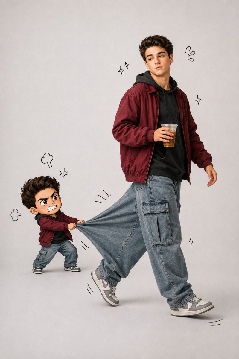 Product Marketing - Teen With Chibi Pant-Leg Tug — output 1