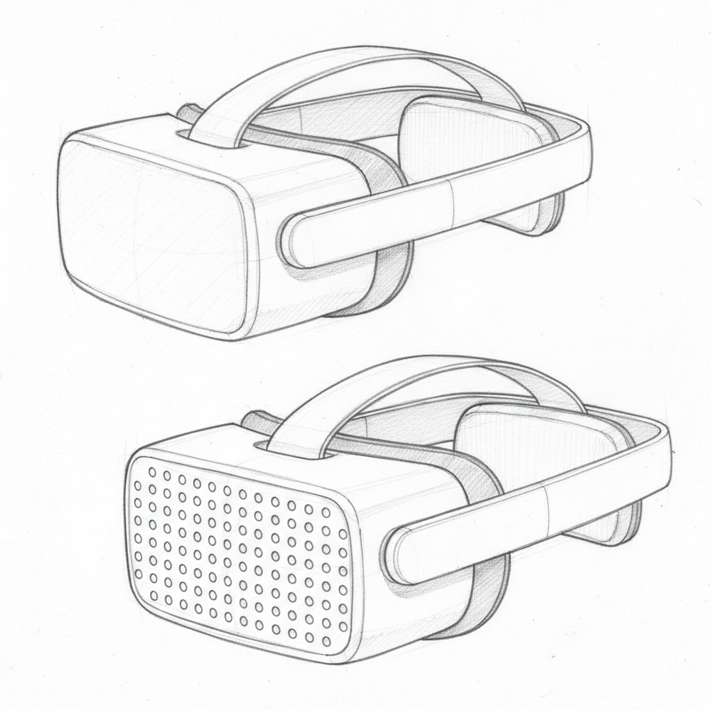 Infographic / Edu Visual - Dieter Rams Inspired VR Headset Sketch — output 1