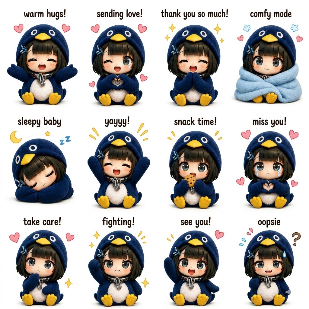 Game Asset - Kawaii Chibi Sticker Sheet — output 1
