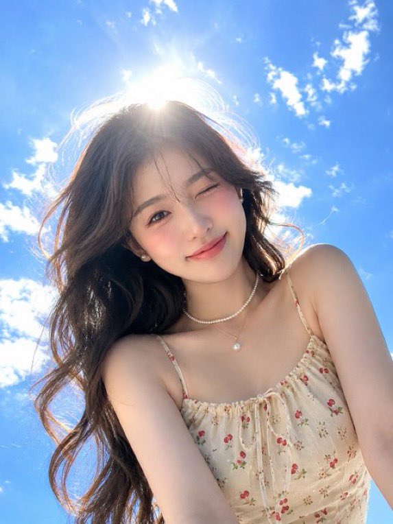 Profile / Avatar - Hyper-Realistic Winking Girl Summer Portrait — output 1