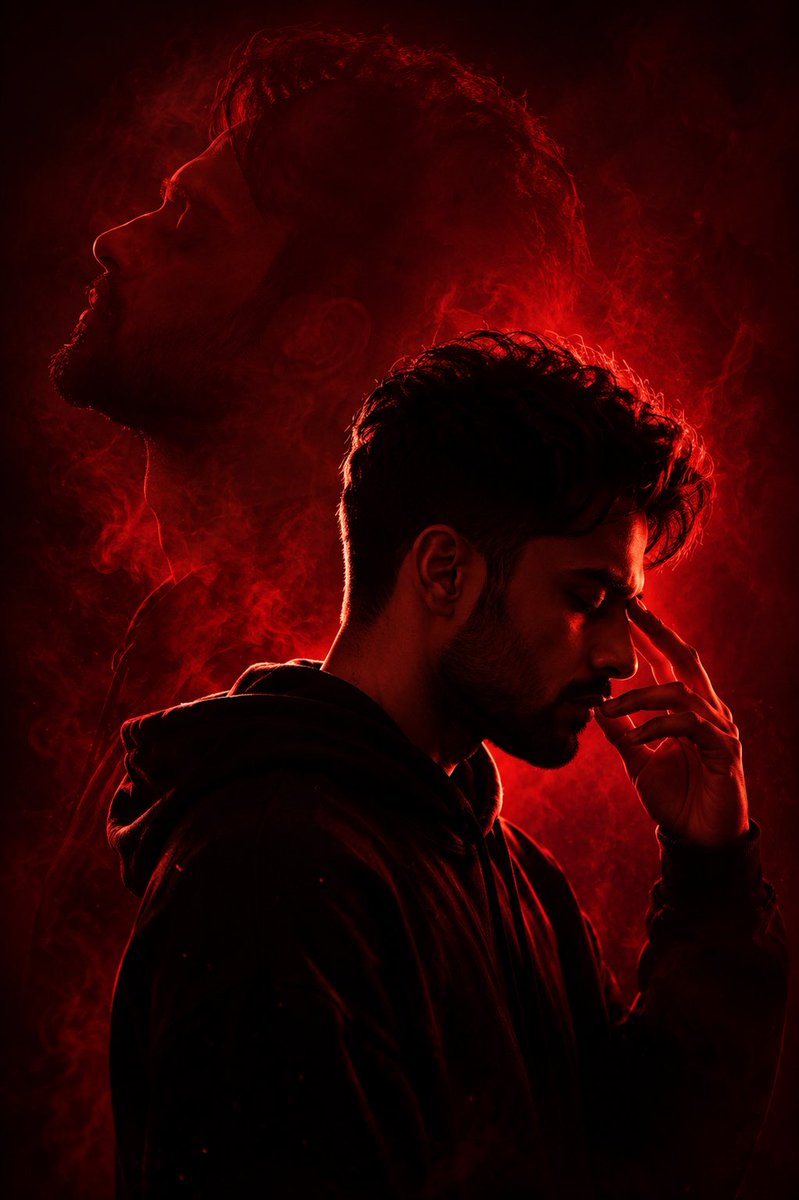 Red Noir Cinematic Identity Portrait — output 1
