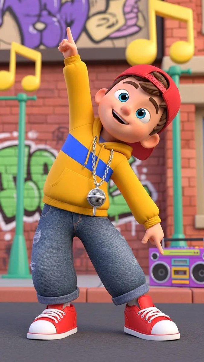 Game Asset - 3D Cartoon Character: Hip-Hop Boy in Pixar Style — output 1
