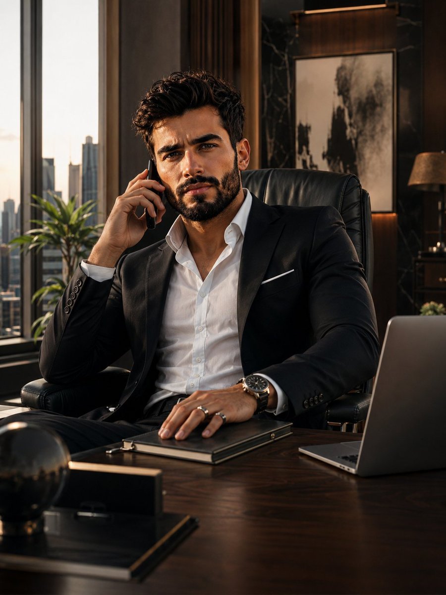 Profile / Avatar - Cinematic Luxury CEO Office Portrait — output 1
