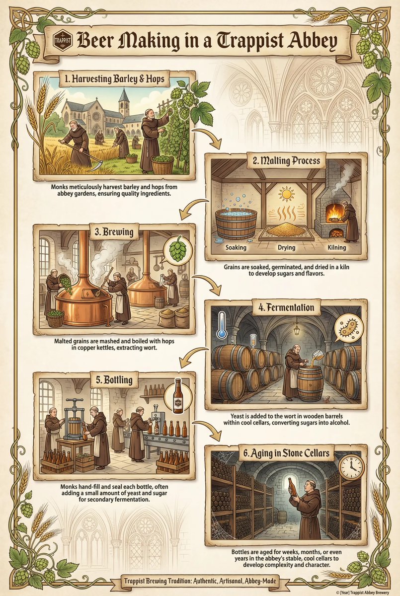 Infographic / Edu Visual - Infographic on Trappist Abbey Beer Making — output 1