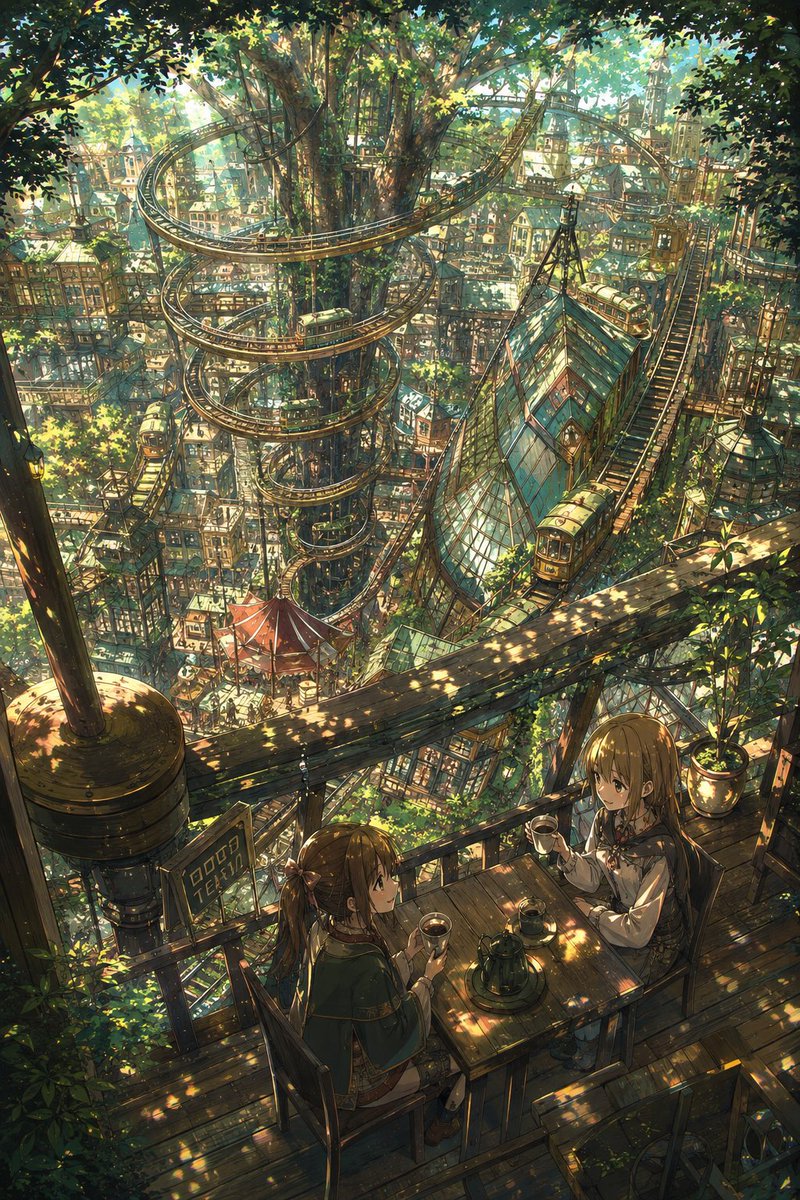 Comic / Storyboard - Fantasy Treetop Tram City Café — output 1
