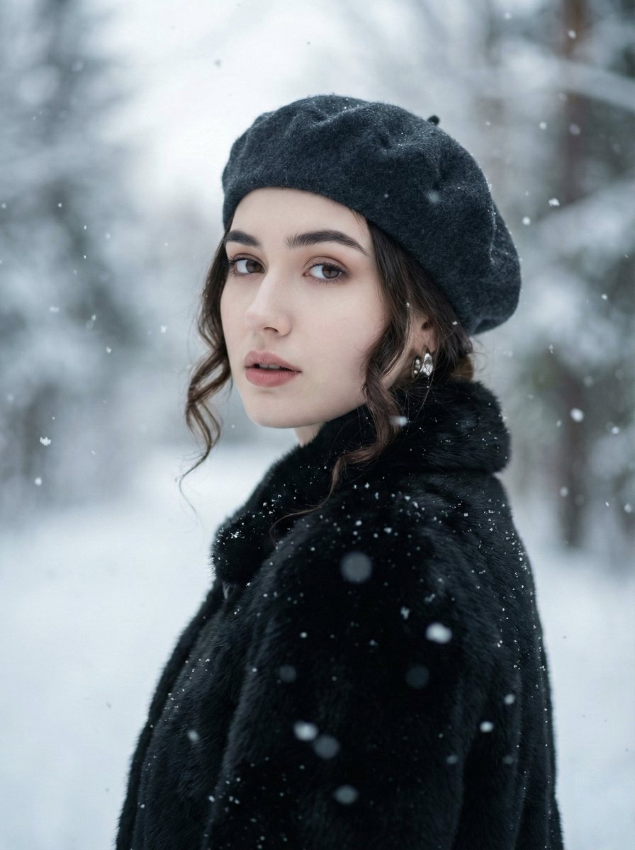 Ultra-Realistic Winter Portrait with Face Reference Prompt — output 1
