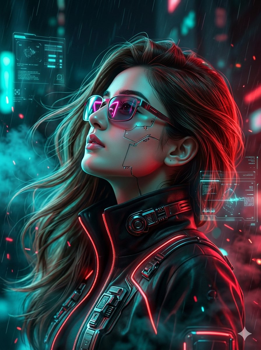 Profile / Avatar - Cyberpunk Neon Fashion Portrait — output 1