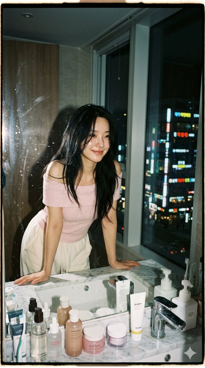 Profile / Avatar - Blurry Mirror City Lights Portrait — output 1