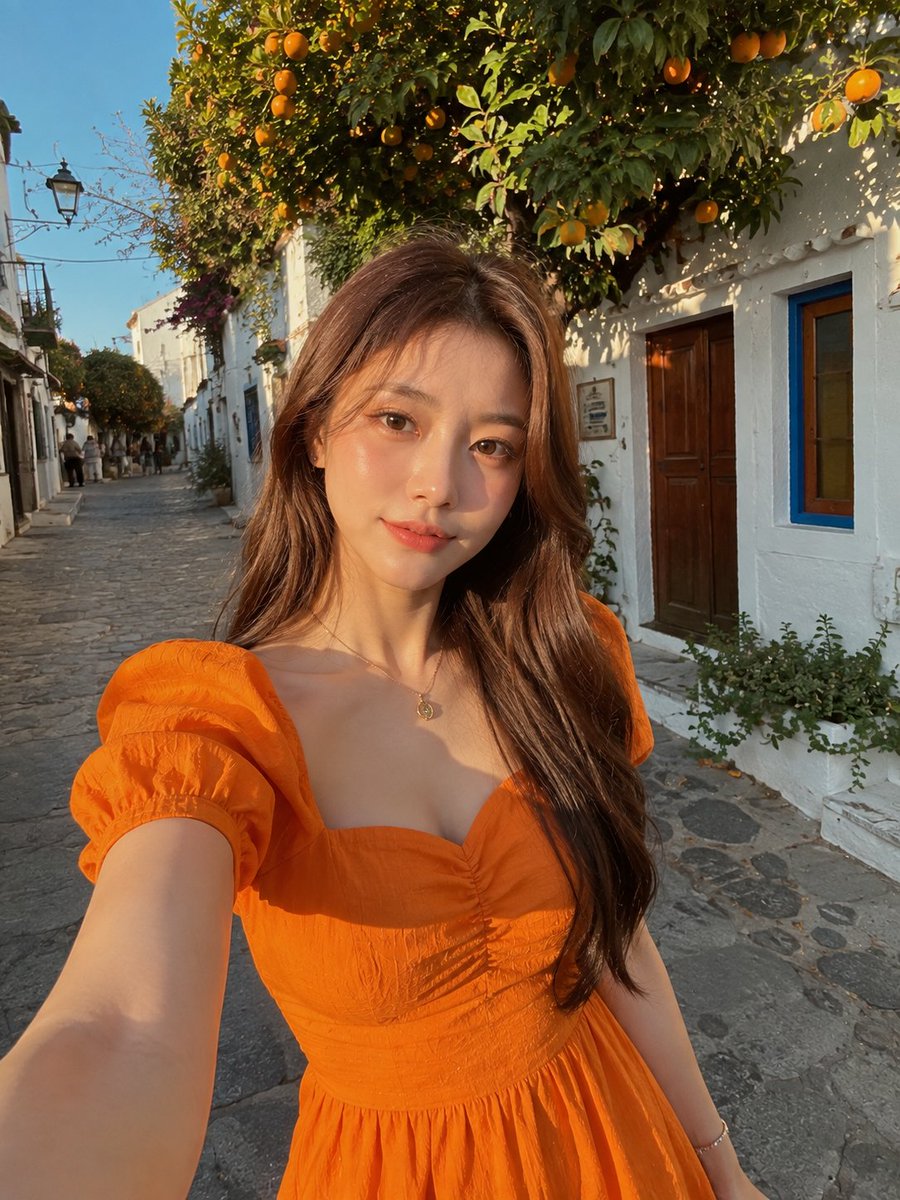 Profile / Avatar - Mediterranean Village Street Selfie — output 1