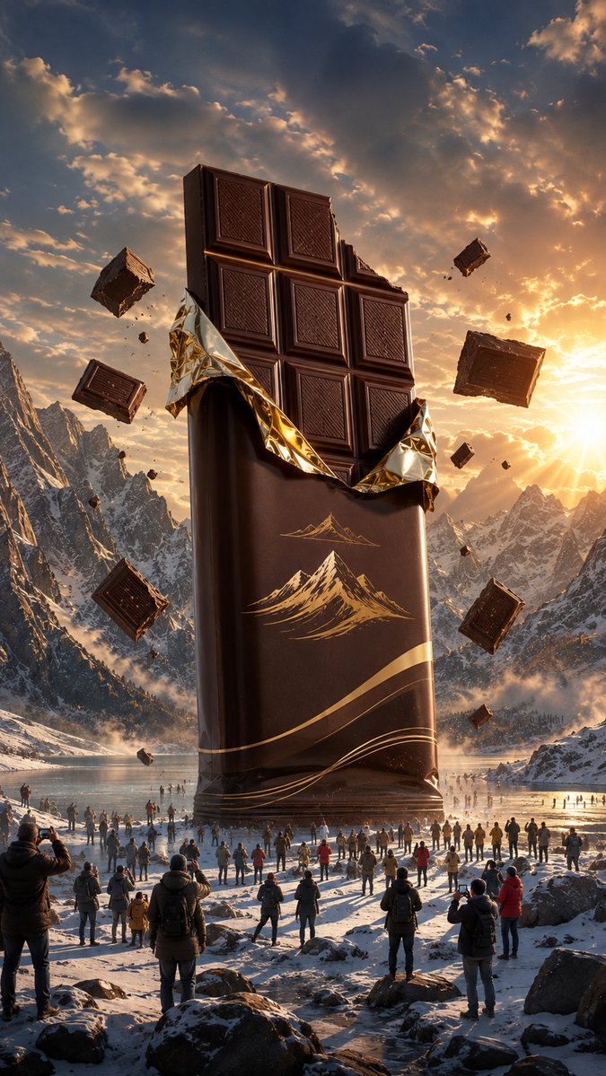 Product Marketing - Giant Chocolate Bar Surreal Advertisement — output 1
