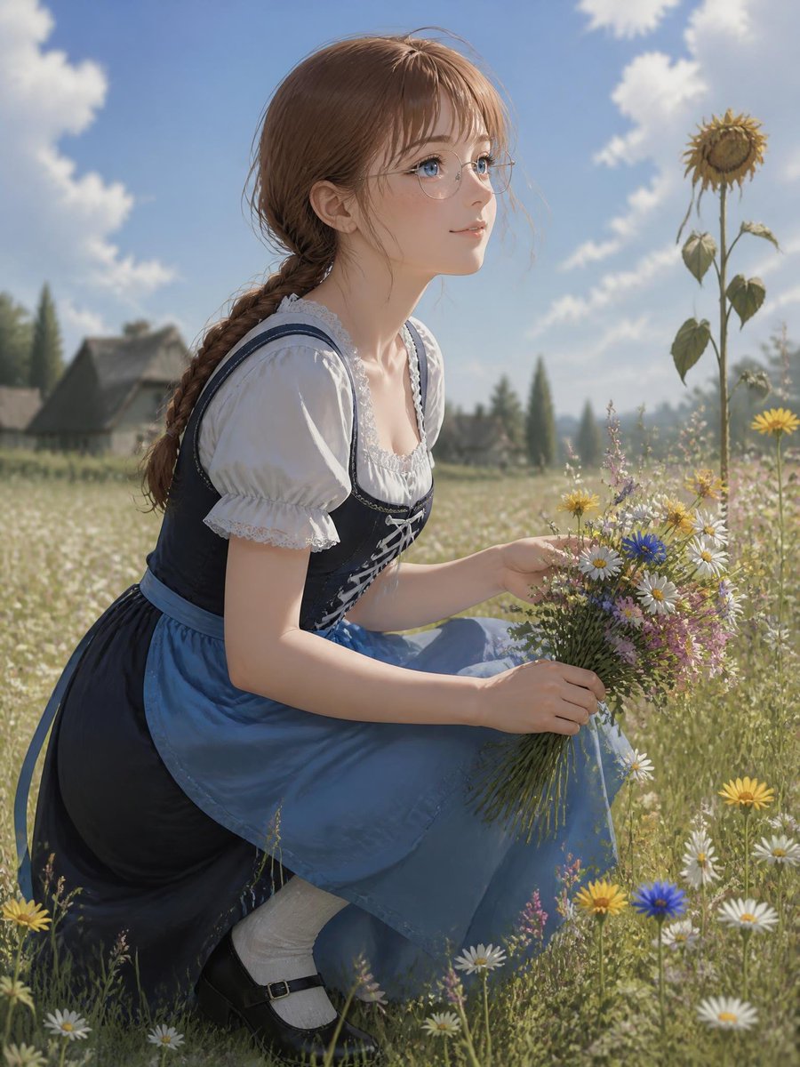 Profile / Avatar - Anime Girl in Wildflower Meadow — output 1