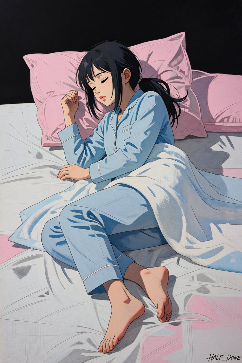 Comic / Storyboard - Sleeping Girl in Pitch-Black Room — output 1