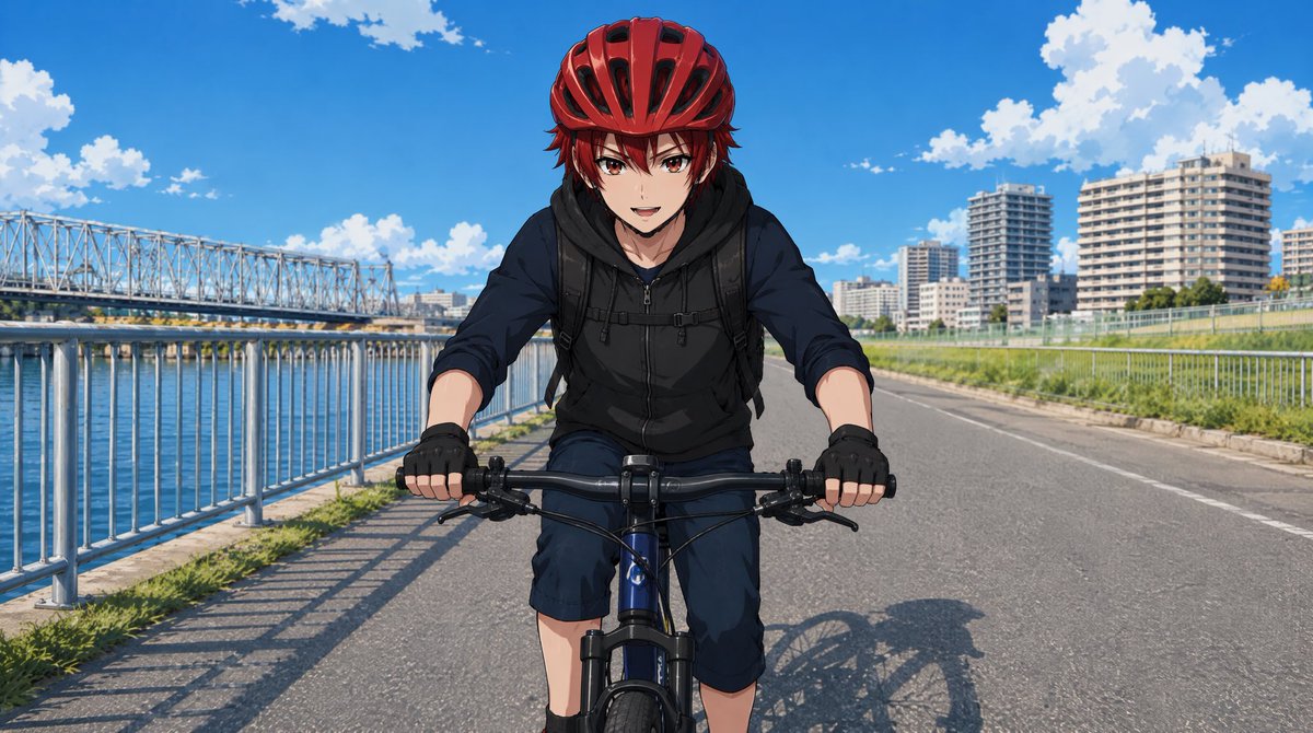 Comic / Storyboard - Anime Cyclist on Riverside Road — output 1