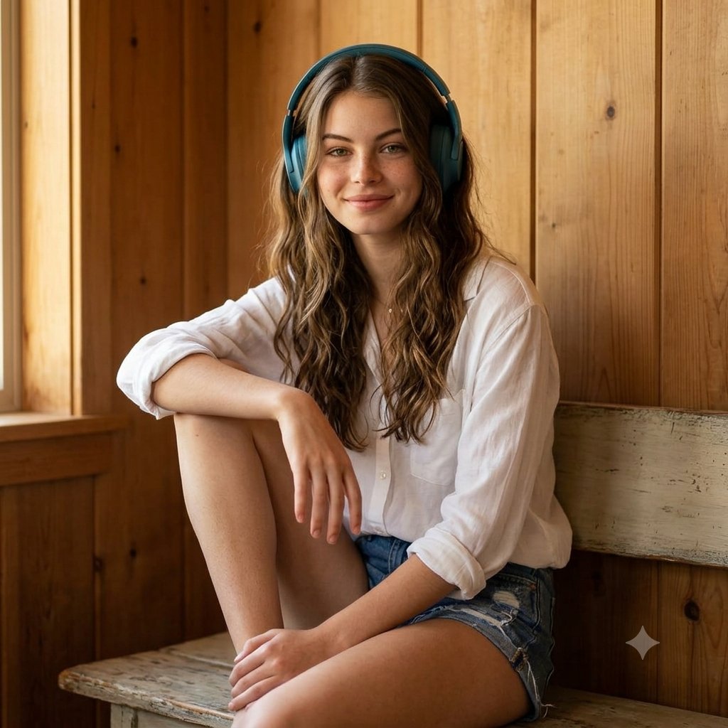 Profile / Avatar - Cozy Indoor Headphones Lifestyle Portrait — output 1