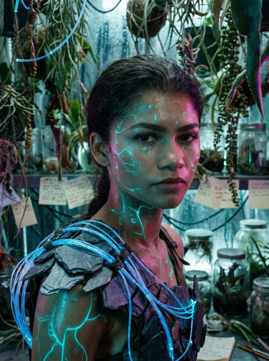 Game Asset - Bioluminescent Archivist Sci-Fi Portrait Prompt — output 1