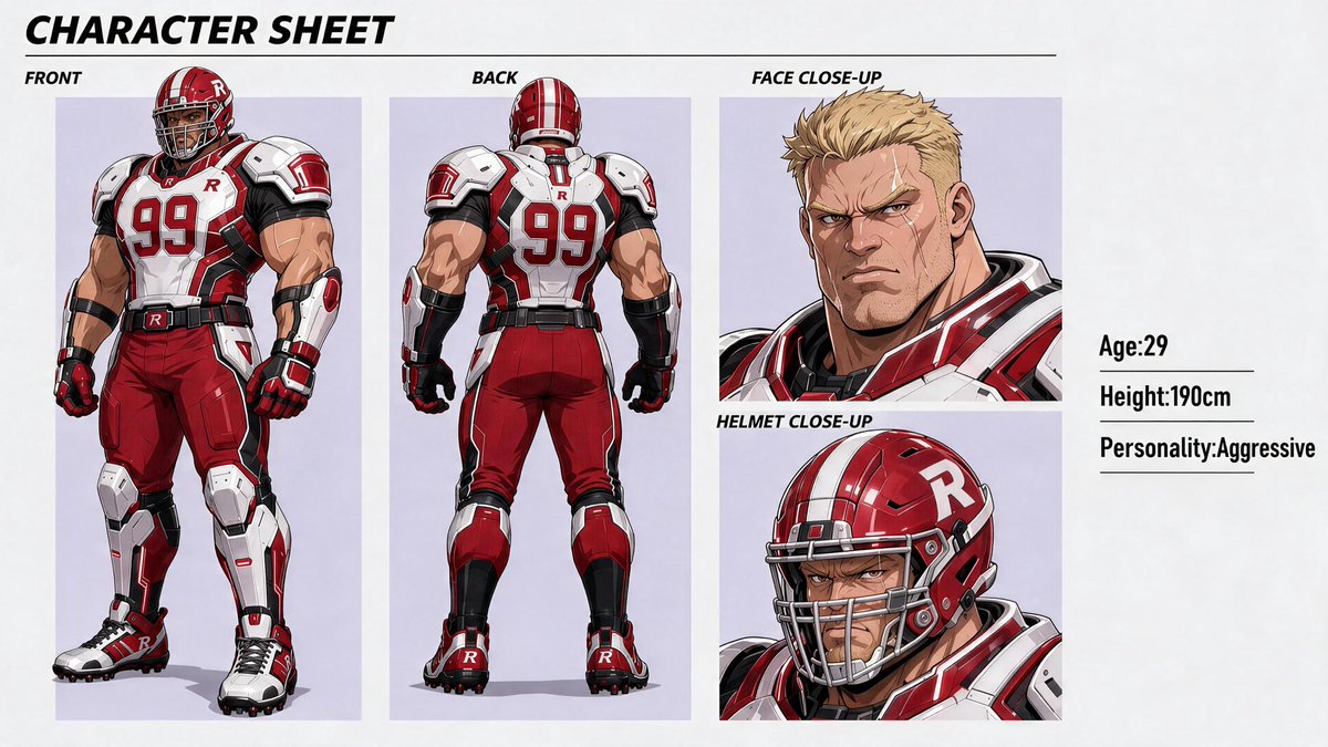 Comic / Storyboard - Clean Anime Character Sheet Refinement — output 1