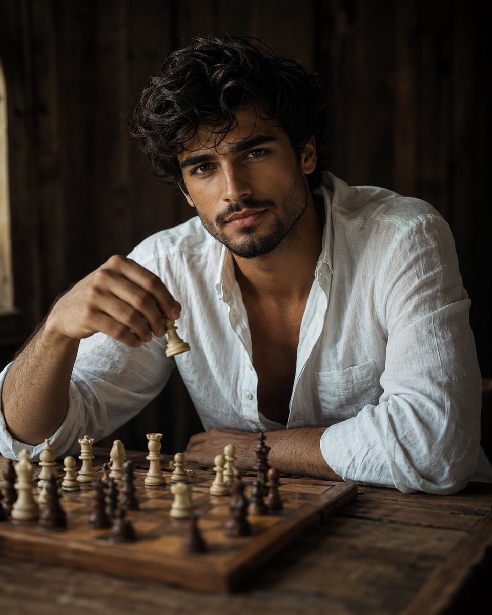 Social Media Post - Cinematic Chess Player Portrait — output 1