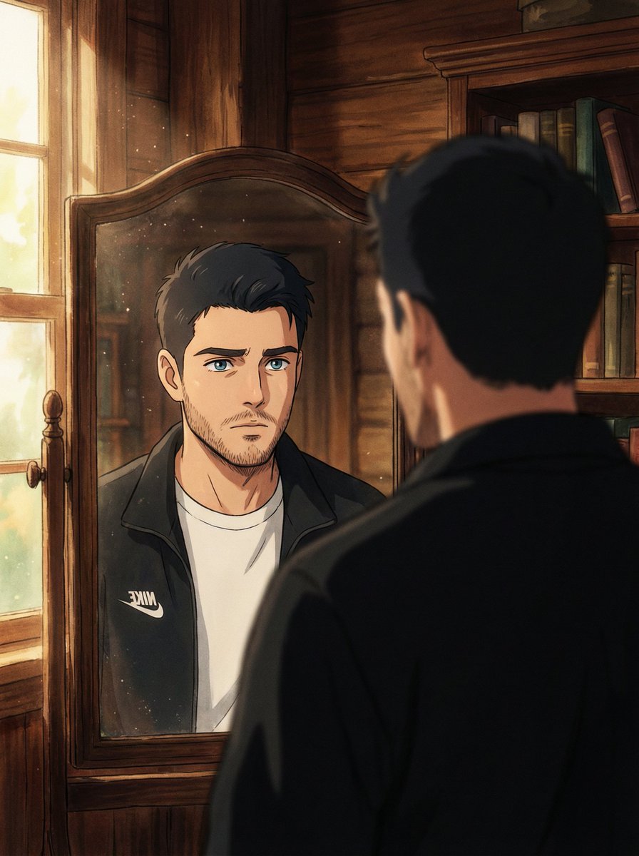 Comic / Storyboard - Cinematic Portrait Reflection with Ghibli Effect — output 1
