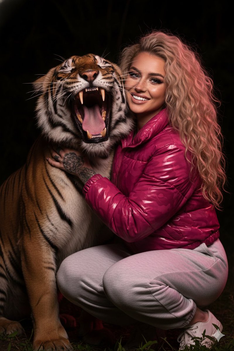 Hyper-Realistic Nighttime Portrait with Bengal Tiger — output 1