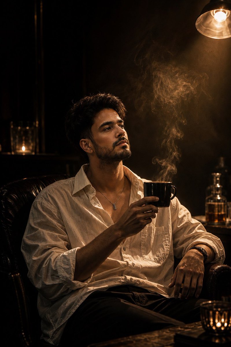 Profile / Avatar - Luxury Whiskey Bar Introspective Portrait — output 1