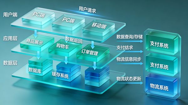 3D E-Commerce Platform Architecture Diagram — output 1
