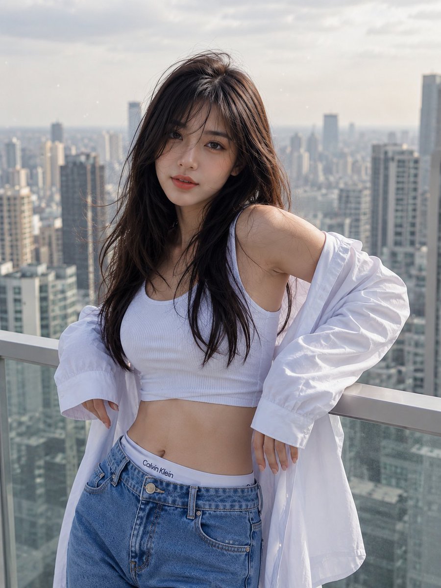 Product Marketing - City Skyline Balcony Fashion Portrait — output 1