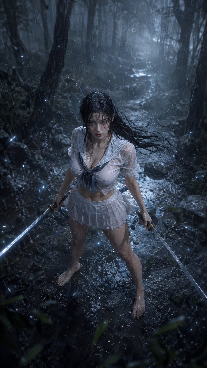 Social Media Post - Dark Fantasy Valkyrie in Rain — output 1