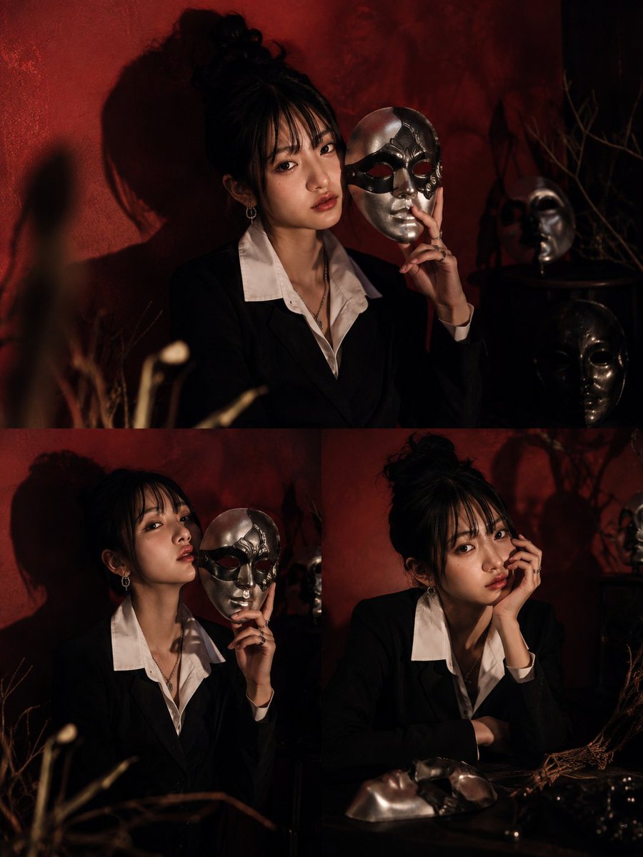 Social Media Post - Dark Gothic Editorial Mask Portrait — output 1