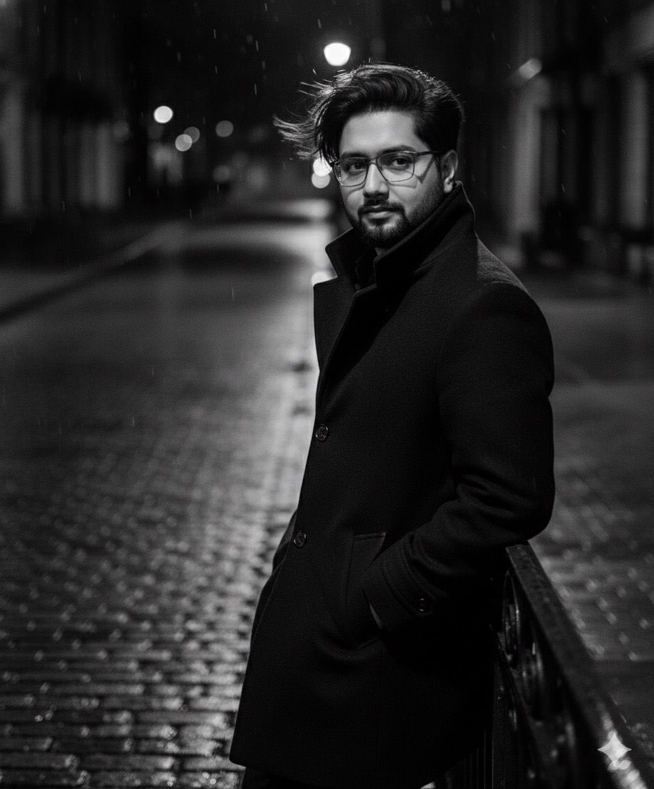 High-fashion black-and-white editorial portrait — output 1