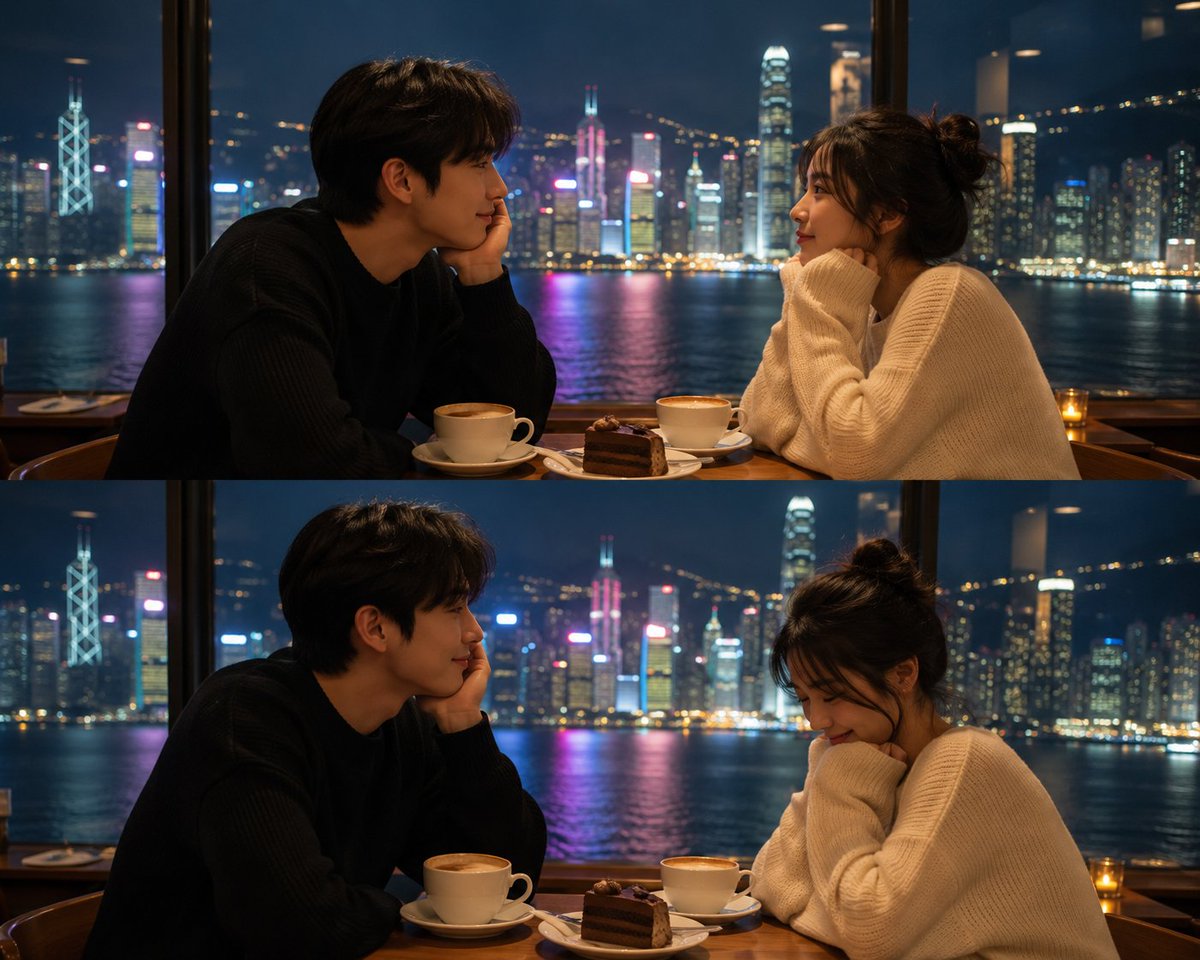 Social Media Post - Romantic Café Cityscape Date — output 1